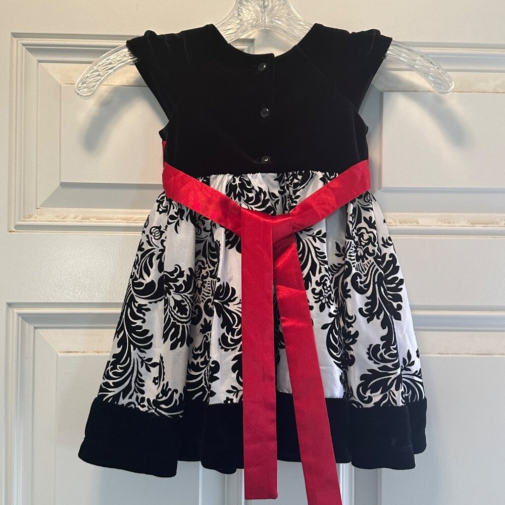 Jona Michelle Girls Party Dress Print Black/White/Red Size 2T - Picture 5 of 8
